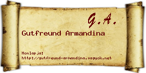 Gutfreund Armandina névjegykártya